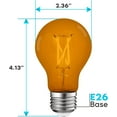 thumbnail image 5 of Luxrite A19 Edison LED Light Bulb, 4.5W=60W Colored Glass Filament, UL Listed, E26 Base, Indoor Outdoor Orange, 5 of 6