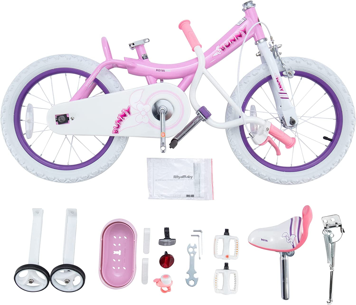 Free Shipping RoyalBaby Bunny 14 inch Girl s Bicycle Kids Bike for Girls Childrens Bicycle Pink Walmart