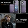 thumbnail image 2 of Compatible Magsafe 2 in 1 Detachable iPhone 16 Wallet Case with Card Holder Women Men,Magnetic PU Leather RFID Blocking Flip Kickstand Credit Slots Luxury Leather Case for iPhone 16, Purple, 2 of 12