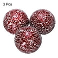 thumbnail image 3 of Uxcell 3Pcs Decorative Glass Balls 3.15 inch Orbs Centerpiece Balls Mosaic Glass Balls for Decor Bowls, Red, 3 of 5