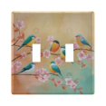 thumbnail image 2 of Spring Theme Birds on Branch with Flowers Light Switch Cover Electrical Outlet Cover Replaceable Wall Plates 3-Gang, 2 of 8