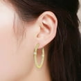 thumbnail image 3 of Yellow Gold Plated Micro Pave Inside Out Cubic Zirconia Hoop Earrings, Giorgio BergamoGold, 3 of 5
