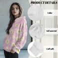 thumbnail image 6 of COEQINE Women's Hoodies Pullover Sweatshirts Oversized Long Sleeves Printing Soft Casual Cozy Fashion Y2K Sweatshirt Loose Lightweight Daisy Floral Pink Fall winter Outfits Clothes, L, 6 of 7