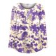 thumbnail image 5 of ICHUANYI Clearance Women Casual T-shirt Printed Long Sleeve Round Neck Ruched Pullover Blouse Tops(Purple, S) ICHUANYI WER2023081112027, 5 of 6