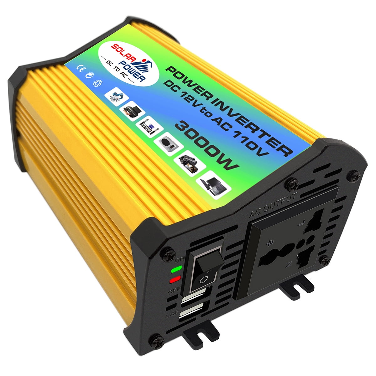 1500W/3000W Car Home Camping Power Inverter DC 12V To AC 110V Converter Adapter 