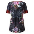 thumbnail image 6 of FASHIONWT Women Urban V-neck Casual Retro Ethnic Graphic Summer T-Shirts Top, 6 of 6