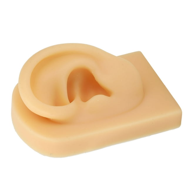 Display Ear Model, Soft Silicone Flexible Ear Simulation Pierce Practice Jewelry