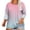 Pink, variant on Gswybco Plus Size Shirts for Women 3/4 Sleeve Crew Neck Loose Tunic Tops Fall Trendy Gradient Blouses