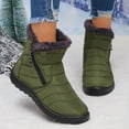 thumbnail image 2 of Rokment Women's Winter Snow Boots Cold Weather Thermal Plush Lined Lightweight Non Slip Zip up Wedge Low Heel Mid Calf Short Booties for Elderly Women Work Walking AG Size 6, 2 of 7