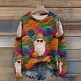 thumbnail image 3 of Long Sleeve Pullover Sweaters For Women O Neck Casual Cute Printing Knit Oversized Sweater for Fall and Winter, Christmas Snowflake Print, Cozy and Festive, Christmas Sweaters for Women ,Mint Green,S, 3 of 6