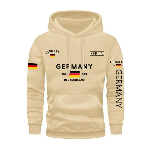 Men's Fall Winter Hooded Drawstring Sweatshirt Loose Fit Casual Sweater for Everyday Leisure