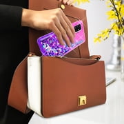 Starshop Case for Samsung Galaxy S22, Liquid Glitter Quicksand Bling Diamond -Pink/Purple