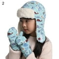 thumbnail image 1 of 1 Set Hat Gloves Animal Pattern Camouflage Autumn Winter Warm Ear Flap Cap Set for Outdoor, 1 of 10