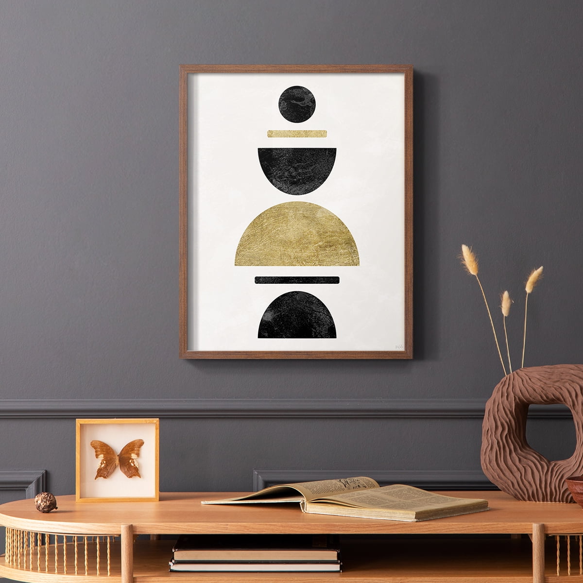 Modern Stack in Brown Solid Wood 8 x 10 Framed Print