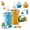 Blue+Yellow, variant on 2-in-1 Collapsible Ice Ball Maker Cup – Portable Silicone Beverage Tumbler with Straw, Leakproof Design for Iced Drinks, Travel Commute Sports Daily Use, BPA Free
