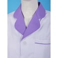 thumbnail image 5 of TiaoBug Women's Nurse Dress Cosplay Uniform Lab Coat Doctor Medical Outerwear Purple Curved Lapel S, 5 of 6