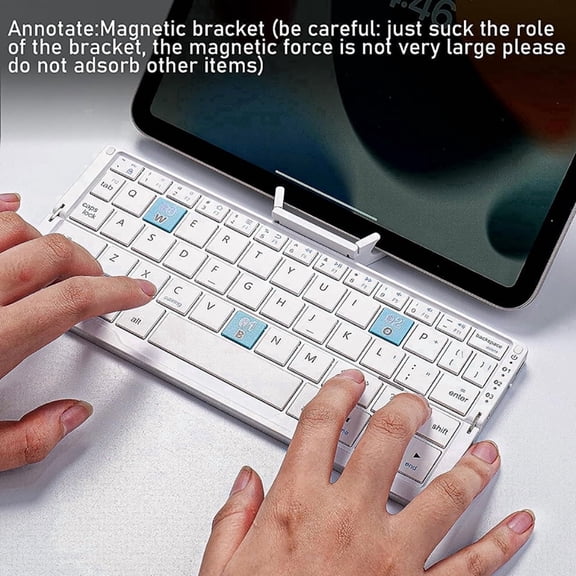 Jomaa Wilreless Foldable Keyboard with Phone Stand Rechargebale Folding Bluetooth Keyboard Pocket for Windows IOS Andriods Travel Keyboard