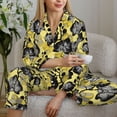 thumbnail image 6 of Lsque Orchids Flowers Pattern Long Sleeve Pajama Set for Women - Soft 2-Piece Sleepwear and Loungewear Set with Pockets, Comfy Nightwear-Small, 6 of 7