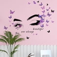 thumbnail image 6 of Farcauo Eye Wall Decals Peel and Stick Bedroom Decor for Women Eyelashes Inspirational Wall Murals Home Wall Decor Living Room Motivational Wall Stickers & Murals Eye Butterflies Wall Decals, 6 of 6