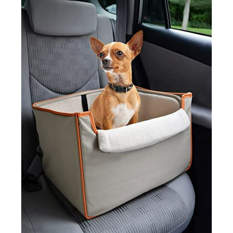 Collapsible Pet Booster Car Seat With Plush Fleece Cover, Cushion