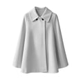 thumbnail image 5 of TGSLY Women's Wool Blend Swing Coat Soft Casual Collared Long Sleeve Jacket Loose Casual Solid Color Fall Winter Outerwear L, 5 of 10