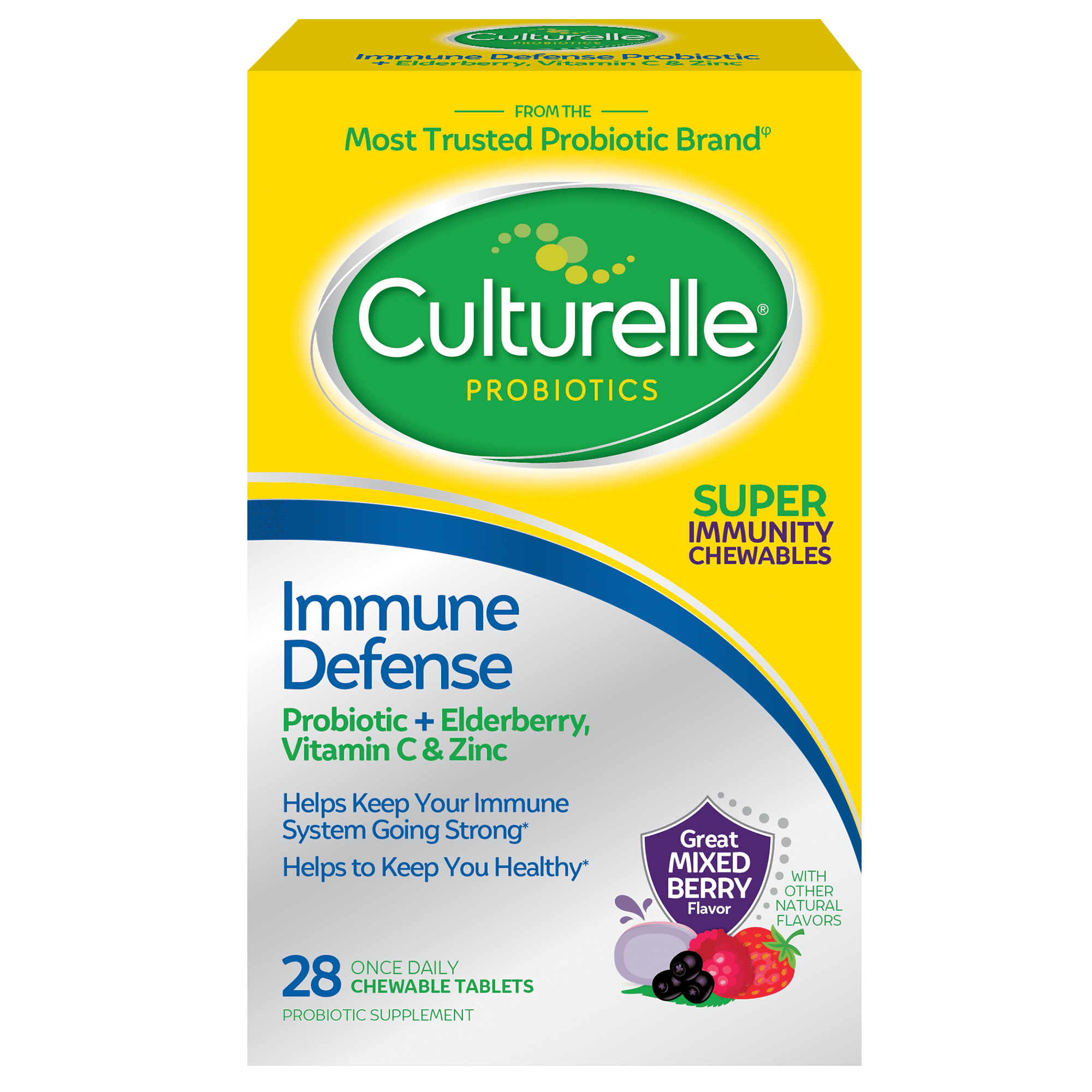 Culturelle Unisex Immune Defense Probiotic Chewable 28ct (Elderberry)