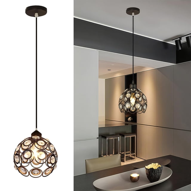 SYCYKA Lámpara Colgante de Cristal, Lámpara de Techo Industrial Vintage, Iluminación Colgante, Decoración para Cocina, Dormitorio, FOCO INCLUIDO, Regalo Per