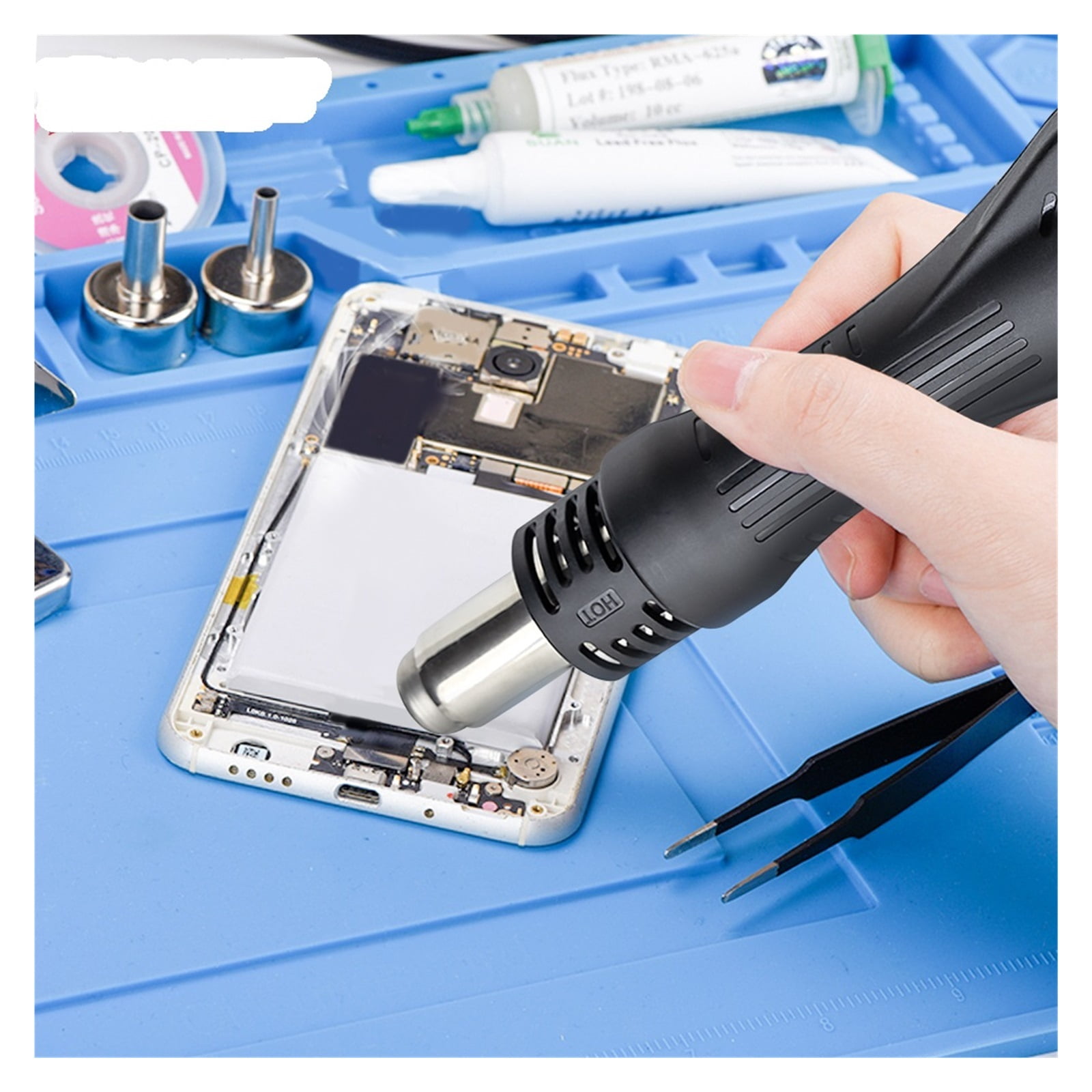 Hot Air Gun 858D BGA Rework Solder Station Heat Gun 700W Adjustable temperature Hair Dryer Electron Welding SMD IC Repair Tools ,Variable Temperature