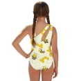 thumbnail image 3 of FUIALDOLG Cute Bee Swimwear Teens Girls One Piece Swimsuit with Short Sarong Soft Breathable Mesh Girl Beach Bathing Suit Cover Up for Beach Vacation,Swimming,School Pool Party,17-18Y, 3 of 7