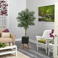 thumbnail image 3 of Nearly Natural 6' Golden Cane Artificial Palm Tree in Black Planter with Stand, 3 of 3