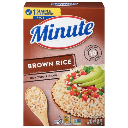 Minute Instant Brown Rice, 100% Whole Grain Rice, Gluten Free, 28 oz (Pack of 2)