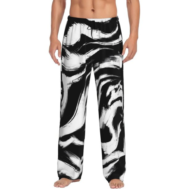 Fotbe Leopard And Zebra 2 Pantalones de Pijama para Hombre, Pantalones de Dormir, Pantalones de Casa con Cintura Ajustable y Bolsillos-X-Large