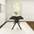 thumbnail image 5 of Plank+Beam 72" Verso Rectangular Dining Table for 6, Solid Wood Cross Leg Kitchen Table, Black, 5 of 10