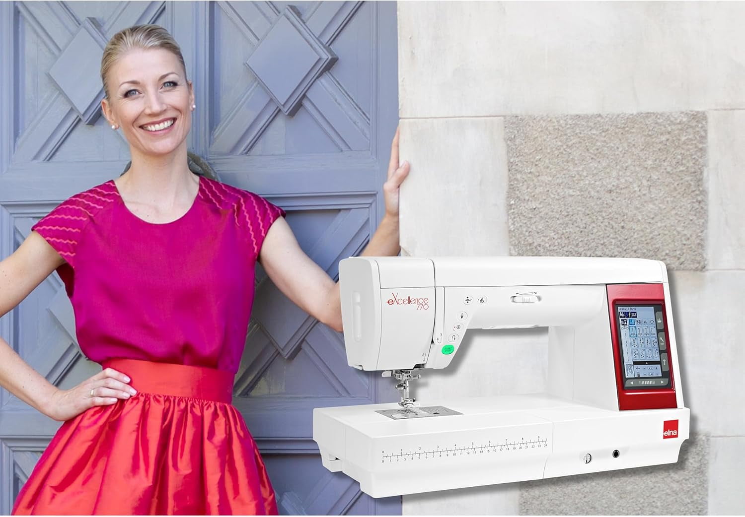 Elna eXcellence 770 Computerized Sewing Machine 350 Stitches LCD Dual Feed USB