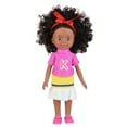 thumbnail image 2 of Black 10 Inch Baby Doll with Curly Hair, 8-Inch Realistic Vinyl Doll, Flexible Joints Role Play Toy, Washable Styled Hair, Developmental Pretend Play Gift for Girls 3+ Years Old, 2 of 9