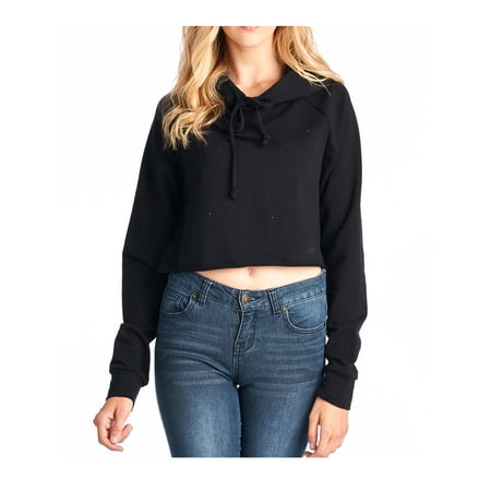 Soft Crop - Tough Cookie's Women's Soft French Terry Cotton Span Crop Hoodie