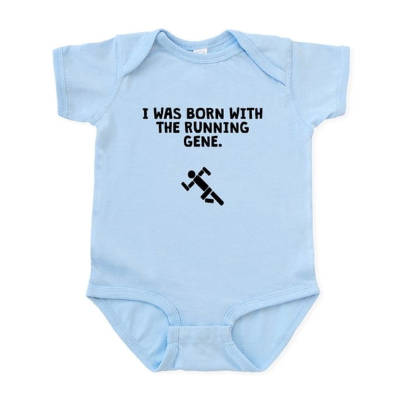 CafePress - Born With The Running Gene Body Suit - Baby Light Bodysuit, Size Newborn - 24 Months