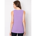thumbnail image 3 of Made by Johnny Women's Casual Loose Fit Sleeveless Pleated Scoop Neck Tank Top L LILAC, 3 of 4