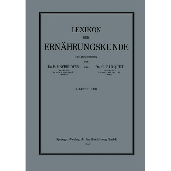 Lexikon Der Ernährungskunde, (Paperback)