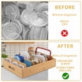 thumbnail image 5 of Kitchen Cabinet Organizer for Food Storage Container Lids with Adjustable Dividers Bamboo Drawer Caddy Box for Kitchen Storage And Organization, 5 of 7