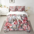 thumbnail image 2 of Erosebridal White Horse Bedding Sets, Romantic Rose Comforter Sets with Sheets, Western Reversible Bed Sheets Set, Microfiber Bedroom Decor, 7 Pieces, 2 of 6