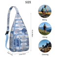 thumbnail image 4 of Exotic Floral Sling Backpack – Palm Leaf & Tropical Flowers Pattern, Durable Anti-Theft Pack for Students, 4 of 4