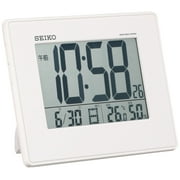 Seiko clock Alarm Clock Radio waves Digital For both hanging calendar temperature humidity Express large screen White Pearl SQ770W SEIKO