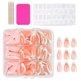 thumbnail image 3 of Set de uñas postizas adhesivas PEPFTG de 216 piezas con punta francesa y forma almendra, 3 of 7