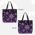 thumbnail image 2 of Wukai Snowflake Gradient Purple Print Reusable Grocery Bag Shopping Bags with Zipper Shoulder Shopping Handle Bag Suitable for Outdoor Convenient Daily Bag, 2 of 8