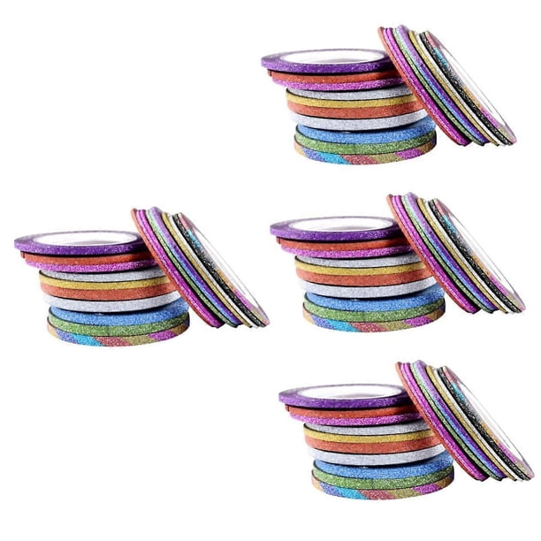 4sets 30pcs Nail Art Striping Tapes Self Adhesive Nail Stickers for Creative Manicure Home Use Widths Colors Each 30pcs4