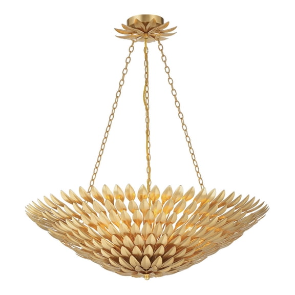 Eight Light Large Chandelier In Traditional And Contemporary Style 30 Inches Wide By 12 Inches High-Antique Gold Finish Crystorama Lighting 519-Ga