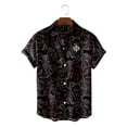 thumbnail image 2 of Camisa hawaiana holgada a la moda para hombre, camisa informal con estampado colorido para fiesta en la playa, manga corta, talla grande 5XL, 2 of 5