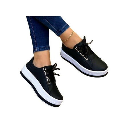 

Shakub Women s Sports Running Trainers Sneakers Flats Platform Lace Up Casual Walking Shoes