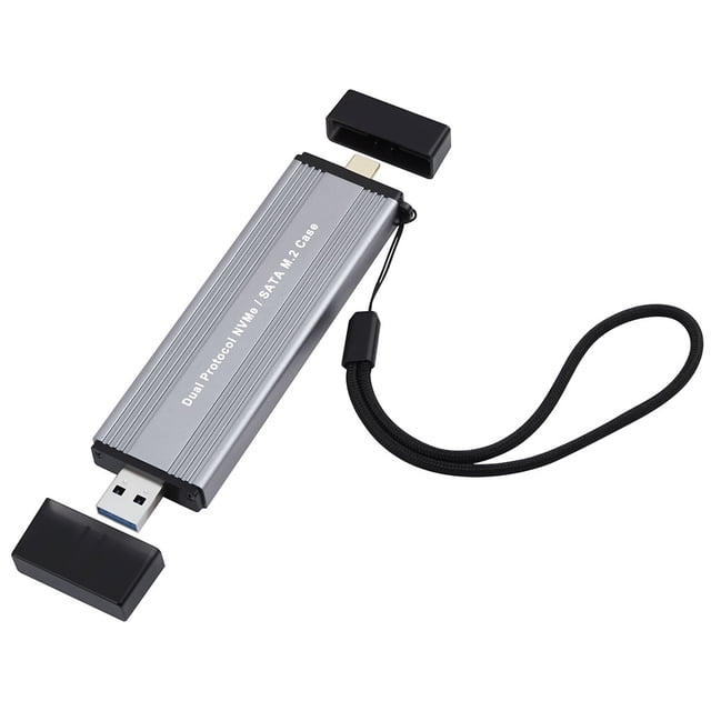 Sidaley Carcasa M.2 NVME SSD, carcasa de aleación de aluminio, USB 3,0 a M.2, cartucho biprotocolo, disipación de calor, llave M para 2230 Type3